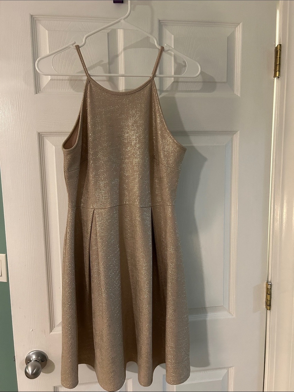 Soprano Shimmery Gold A-Line Mini Dress